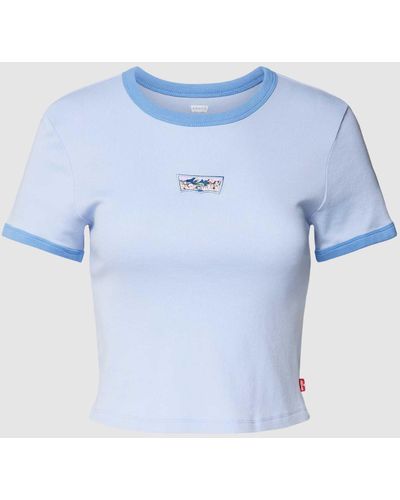 Levi's Cropped T-Shirt mit Motiv-Patch - Blau