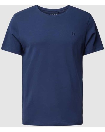 Blend T-Shirt mit Label-Stitching Modell 'Dinton' - Blau