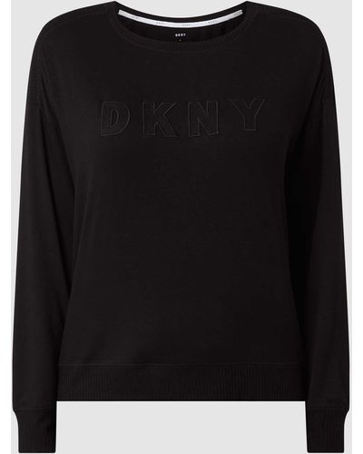 DKNY Sweatshirt in melierter Optik - Schwarz