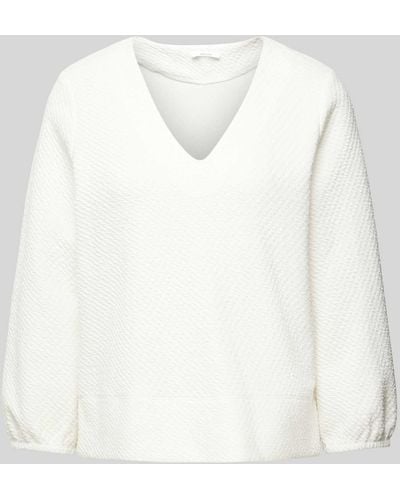 Opus Sweatshirt mit Rundhalsausschnitt Modell 'Gelmi' - Weiß