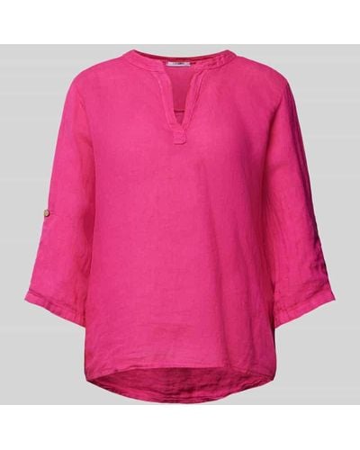 ZABAIONE Bluse aus Leinen mit 3/4-Arm Modell 'Lucia' - Pink