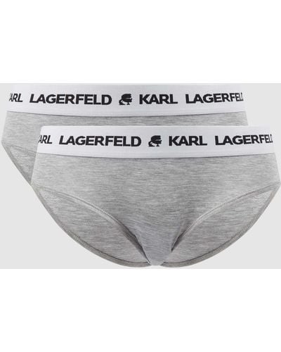 Karl Lagerfeld Slip Met Labelprint - Grijs