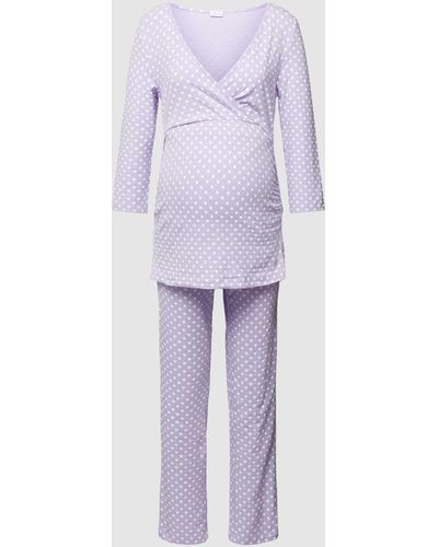 Lascana Umstands-Pyjama mit 3/4-Arm und Stillfunktion - Lila