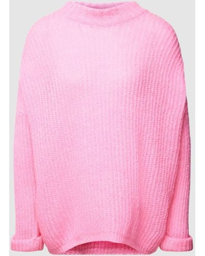 FROGBOX Gebreide Pullover Met Opstaande Kraag - Roze