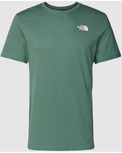 The North Face T-Shirt mit Label-Print Modell 'MOUNTAIN SKETCH' - Grün