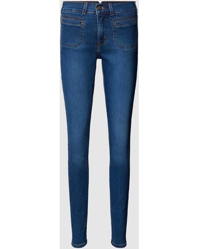 Levi's® 300 Skinny Fit Jeans mit Kontrastnähten - Blau