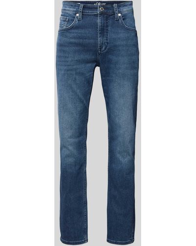s.Oliver BLACK LABEL Slim Fit Jeans im 5-Pocket-Design Modell 'Nelio' - Blau