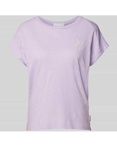 ARMEDANGELS T-Shirt mit floralem Stitching Modell 'ONELIAA FAANCY' - Lila