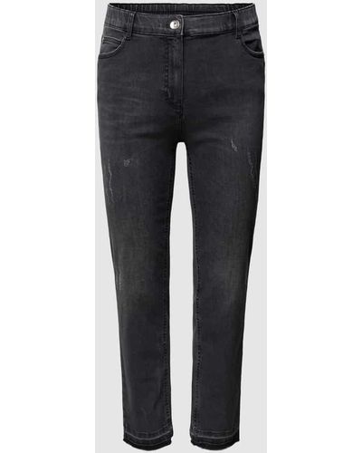 Samoon PLUS SIZE Jeans mit Label-Detail Modell 'NOS' - Mehrfarbig