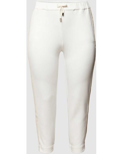 Marina Rinaldi Trackpants mit Galonstreifen Modell 'OGNUNO' - Weiß