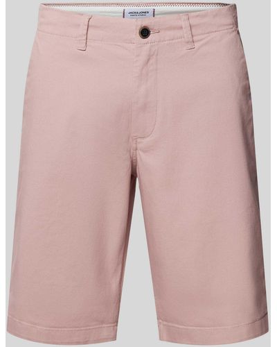 Jack & Jones Regular Fit Chinoshorts mit Gürtelschlaufen Modell 'DAVE' - Pink