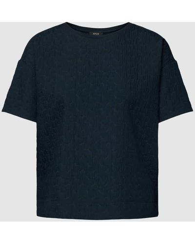 Opus T-Shirt mit Strukturmuster Modell 'Sellona' - Blau
