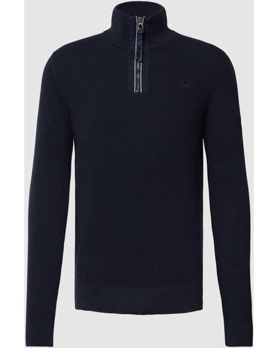 Lerros Gebreide Pullover Met Opstaande Kraag - Blauw