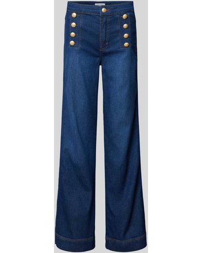 ROSNER Bootcut Jeans mit Zierknöpfen Modell 'AUDREY' - Blau