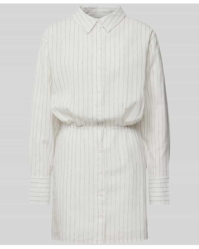 Gina Tricot Hemdblusenkleid mit Knopfleiste - Weiß