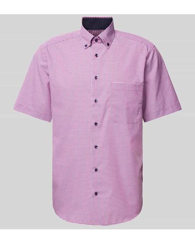 Eterna Comfort Fit Business-Hemd mit Vichy-Karo - Pink