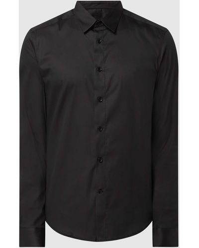 Mos Mosh Slim Fit Zakelijk Overhemd Met Stretch, Model 'manny' - Zwart