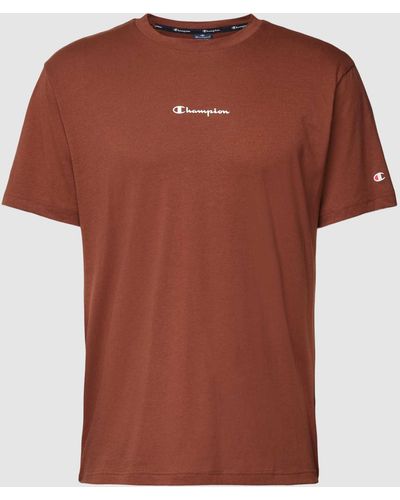 Champion T-Shirt mit Label-Print Modell 'LEGACY CENTER' - Braun