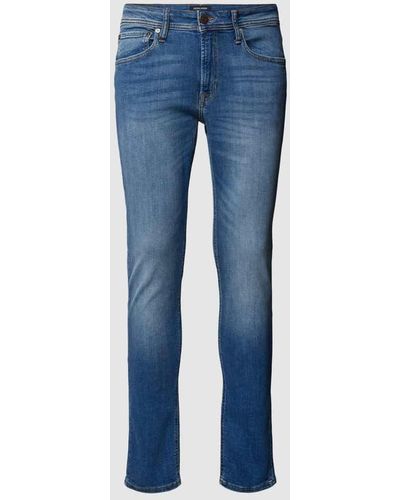 Jack & Jones Skinny Fit Jeans mit Eingrifftaschen Modell 'LIAM' - Blau
