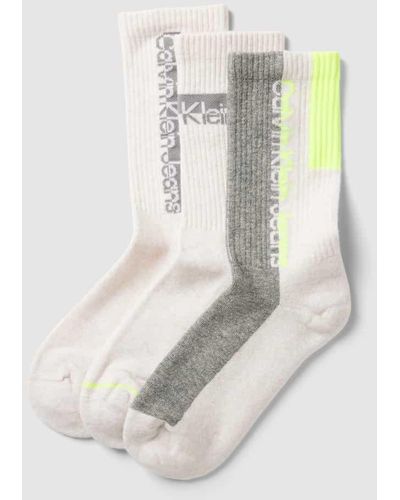 Calvin Klein Socken mit Label-Details im 3er-Pack - Natur