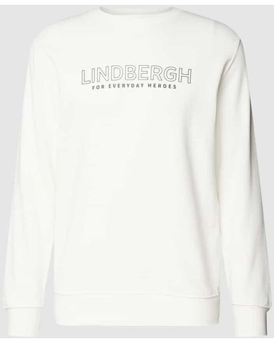 Lindbergh Sweatshirt mit Label-Print Modell 'Copenhagen' - Weiß