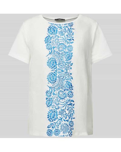 Weekend by Maxmara T-Shirt aus Flachs mit Rundhalsausschnitt Modell 'MAGNO' - Blau