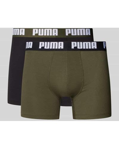 PUMA Trunks mit Label-Detail im 2er-Pack - Grün
