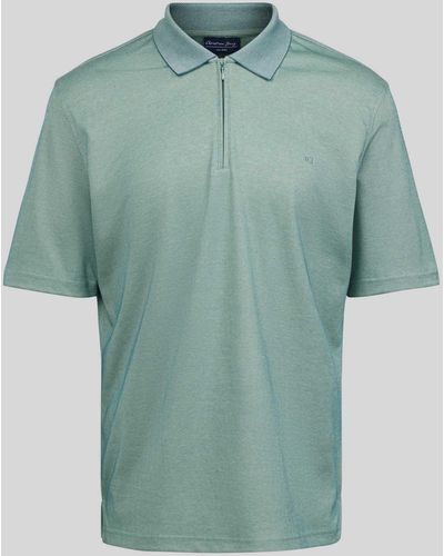 Christian Berg Men Regular Fit Poloshirt mit Logo-Stitching - Grün