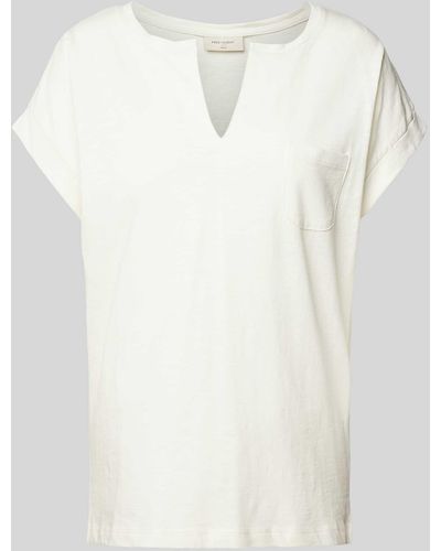 Freequent T-Shirt mit Brusttasche Modell 'Viva' - Weiß