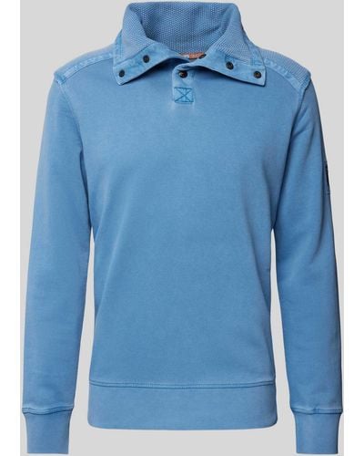Wellensteyn Sweatshirt mit Label-Patch - Blau