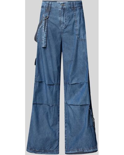 M·a·c Loose Fit Jeans mit Cargotaschen - Blau