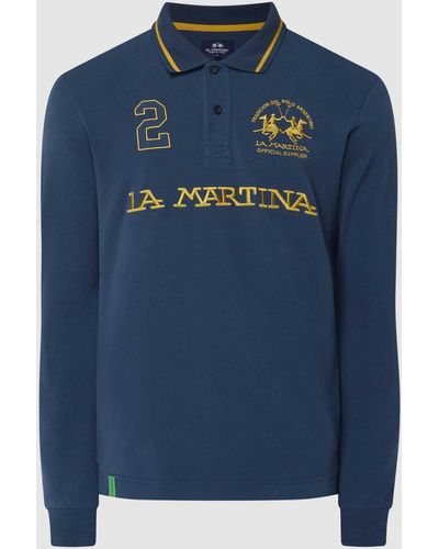La Martina Regular Fit Poloshirt Van Heavy Jersey - Blauw