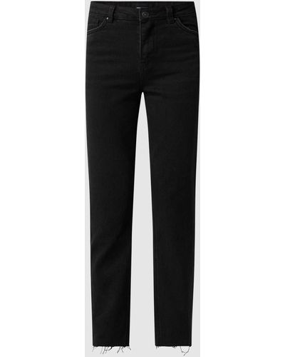 Vero Moda Korte Straight Fit Jeans Met Viscose, Model 'brenda' - Zwart