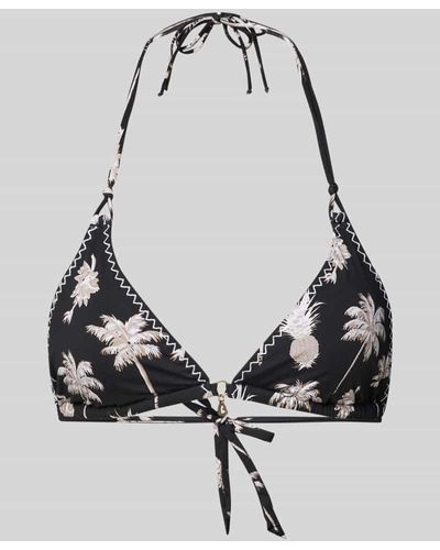 Banana Moon Bikini-Oberteil mit floralem Muster Modell 'SEASHELL' - Mettallic