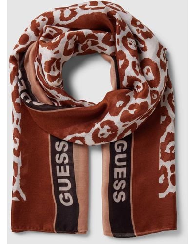 Guess Schal mit Animal- und Label-Print - Grau