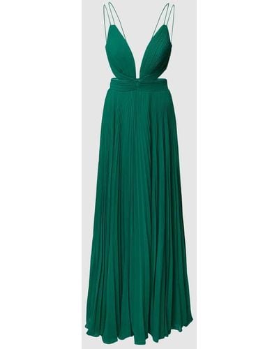 Luxuar Abendkleid mit Plisseefalten - Grün