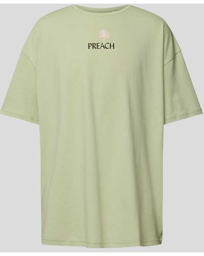 »preach« Oversized T-Shirt mit Brand-Print - Grün