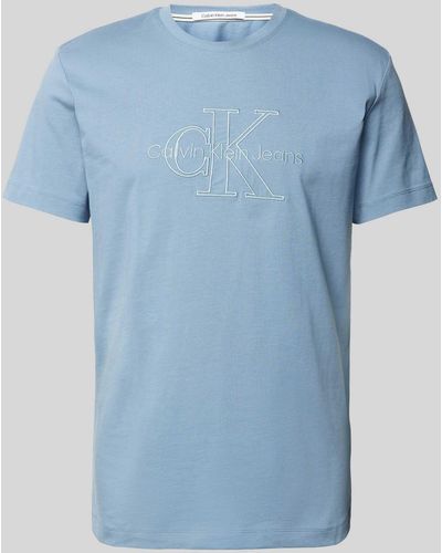 Calvin Klein T-Shirt mit Rundhalsausschnitt - Blau
