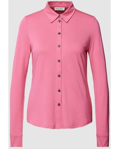 Marc O' Polo Bluse in unifarbenem Design - Pink