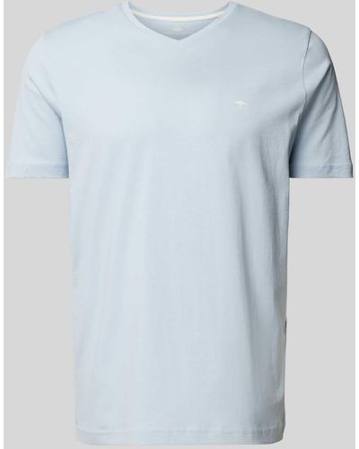 Fynch-Hatton T-shirt Met V-hals - Blauw