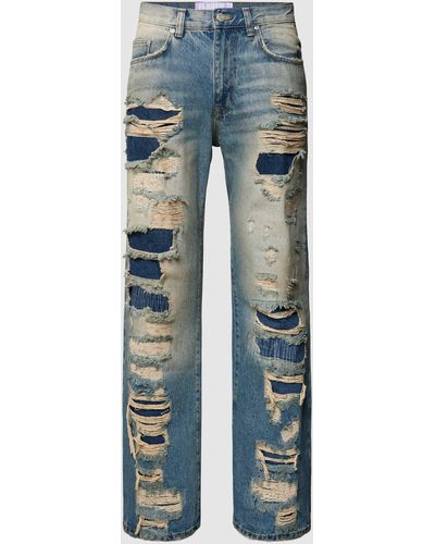 Review Ripped Jeans im washed look - Blau