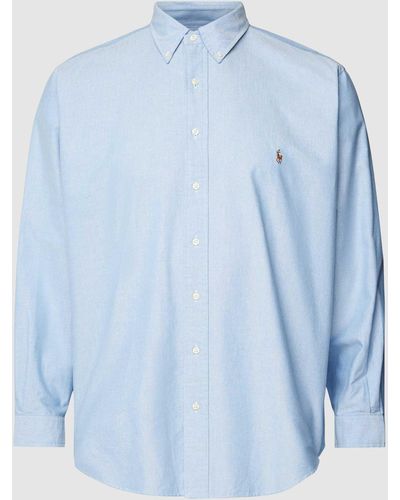 Ralph Lauren Plus Size Vrijetijdsoverhemd Met Button-downkraag - Blauw