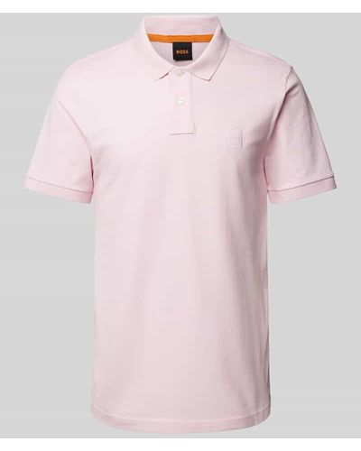 BOSS Poloshirt mit Label-Detail - Pink