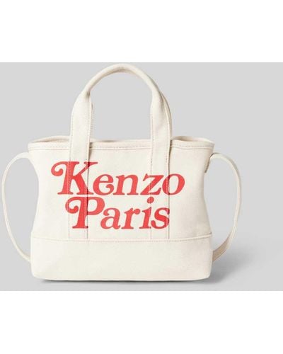 KENZO Tote Bag mit Label-Print - Weiß