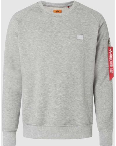 Alpha Industries Sweatshirt mit Ärmeltasche - Grau