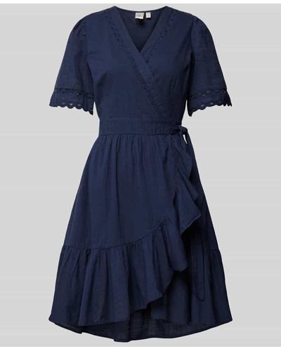 Y.A.S Knielanges Kleid in Wickel-Optik Modell 'NAVINA' - Blau
