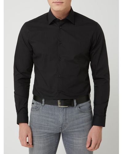 Esprit Slim Fit Zakelijk Overhemd Van Katoen - Zwart