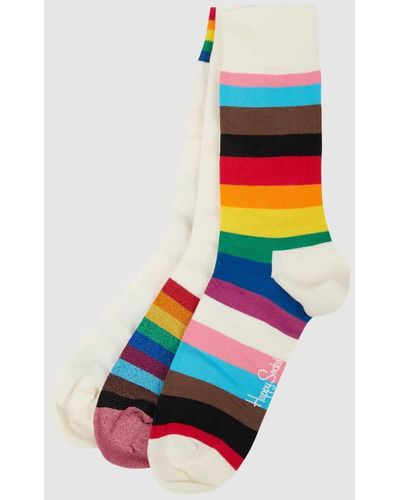 Happy Socks Socken mit Stretch-Anteil im 3er-Pack - Weiß