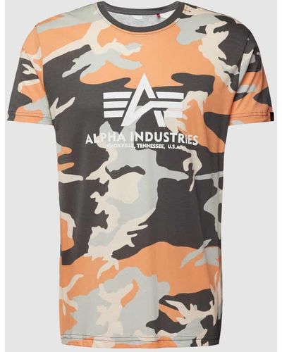 Alpha Industries T-Shirt mit Camouflage-Muster - Grau