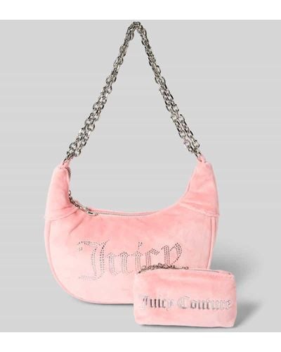 Juicy Couture Hobo Bag mit Ziersteinbesatz Modell 'KIMBERLY' - Pink